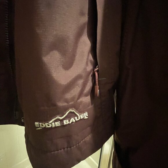 Eddie Bauer Jacket - Burgundy - L - Longsleeve Y2K Officewear Windbreaker Jacket - Picture 4 of 8